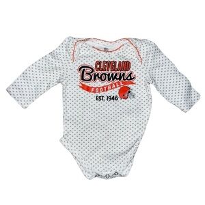 NFL Team Apparel Cleveland Browns Polka Dotted Onesie Size 3/6 Months
